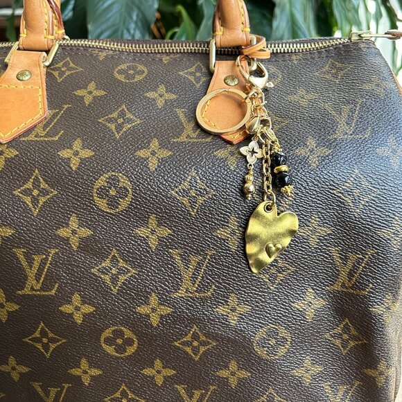 GOLD HEART Bag Charm Dangle Beads - Picture 2 of 7